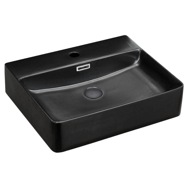 Fienza RB2173B Petra Above Counter 1 Tap Hole Ceramic Basin Matte Black - Basins