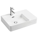 Fienza RB2223L Petra Wall Hung 1 Tap Hole Basin Left Hand White - Basins