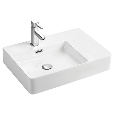 Fienza RB2223L Petra Wall Hung 1 Tap Hole Basin Left Hand White - Basins