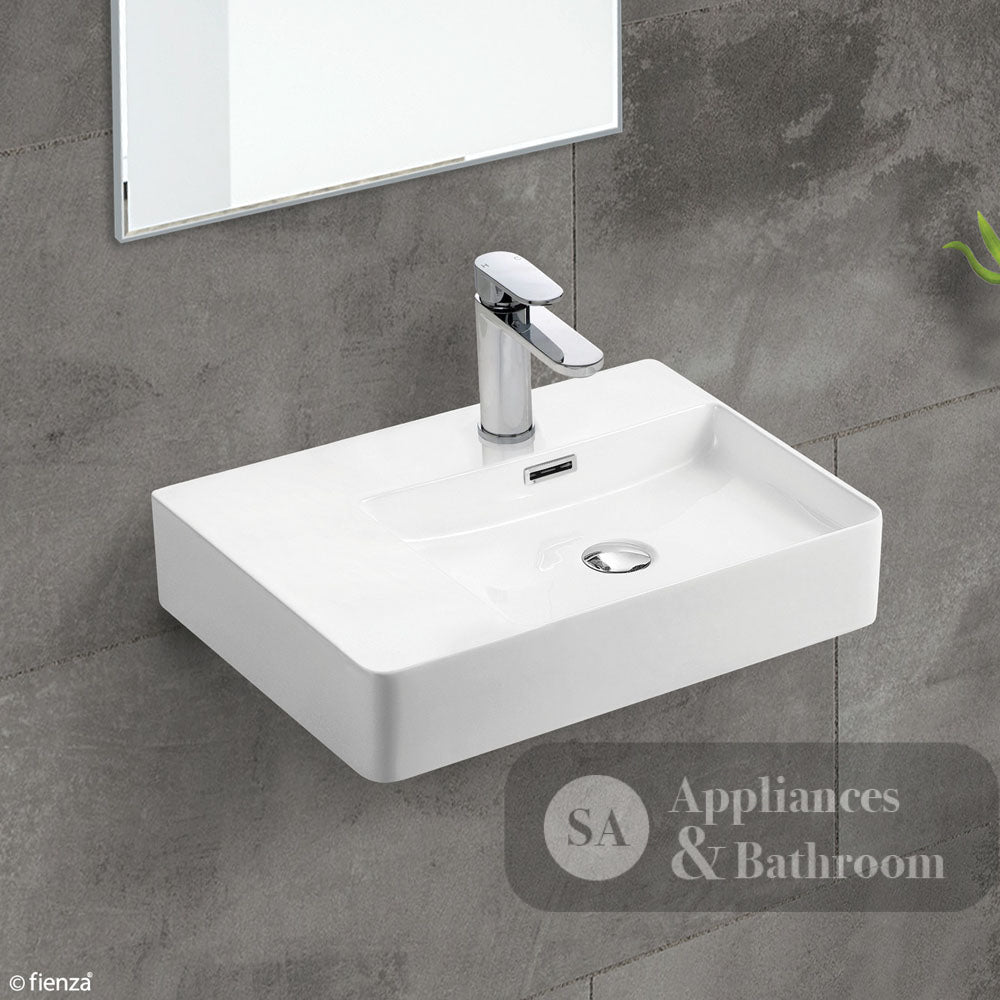 Fienza RB2223R Petra Wall Hung 1 Tap Hole Basin Right Hand White - Basins