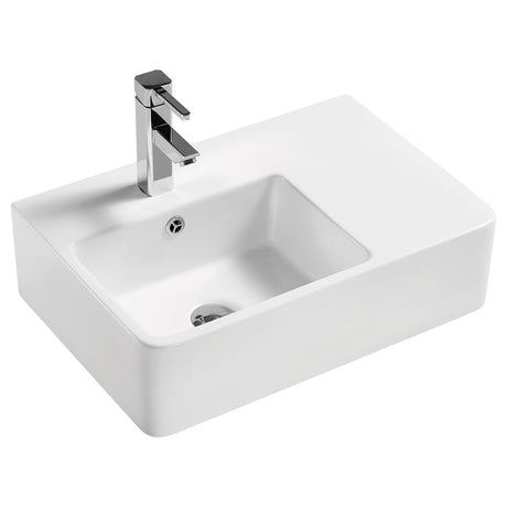 Fienza RB2275L Delta Care Gloss White Left Bowl Wall Hung Basin - Basins