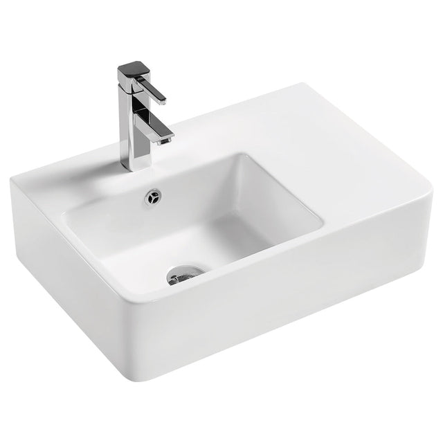 Fienza RB2275L Delta Care Gloss White Left Bowl Wall Hung Basin - Basins