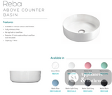 Fienza RB3134 Reba Above Counter Ceramic Basin Gloss White - Basins