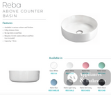 Fienza RB3134G Reba Above Counter Ceramic Basin Matte Green - Basins