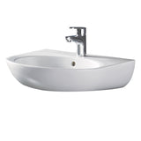 Fienza RB379 Stella Care Ceramic Gloss White Wall Basin No Shroud Three Tap Holes - Basins