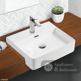 Fienza RB4044 Petra 1 Tap Hole Semi Recessed Basin White - Basins