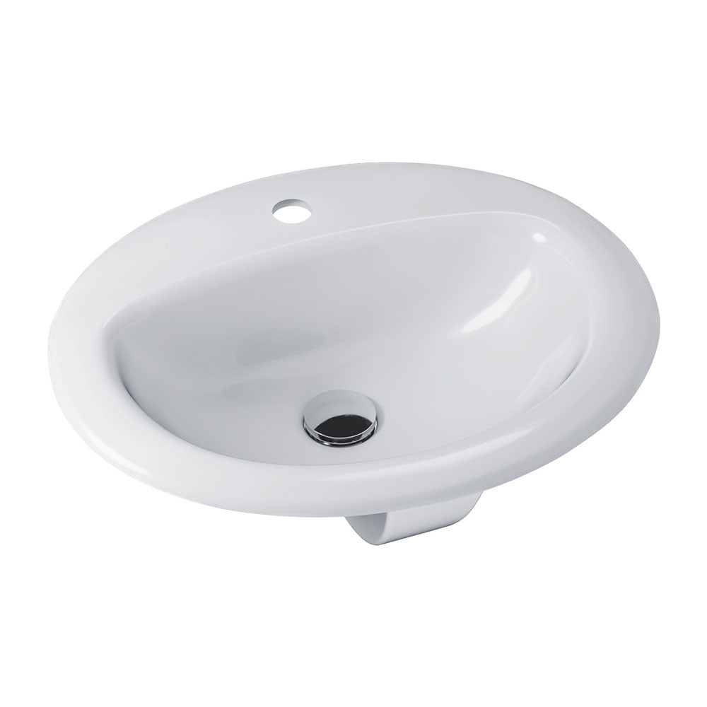 Fienza RB405-1 Stella Inset Basin 1 Tap Hole White - Basins
