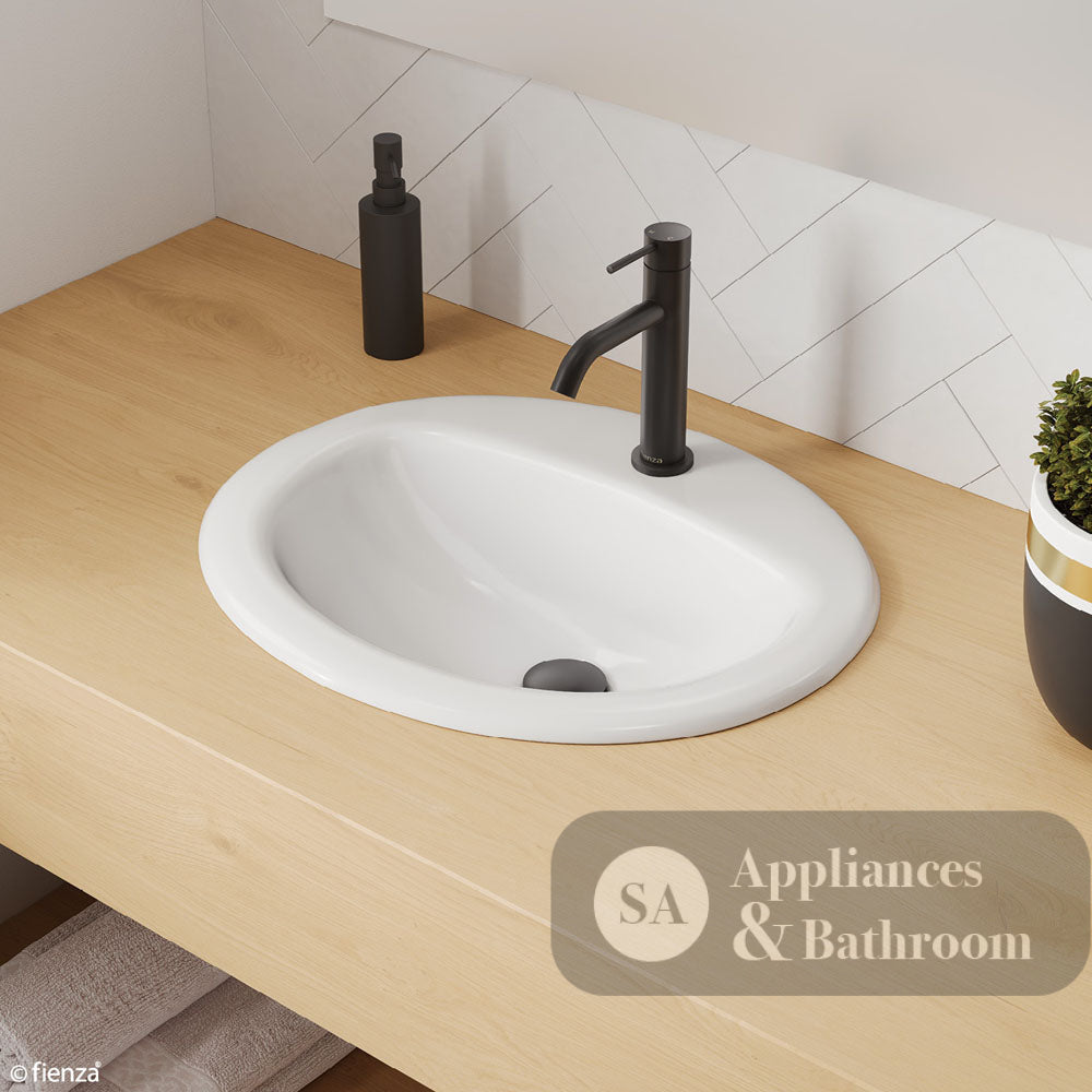 Fienza RB405-1 Stella Inset Basin 1 Tap Hole White - Basins