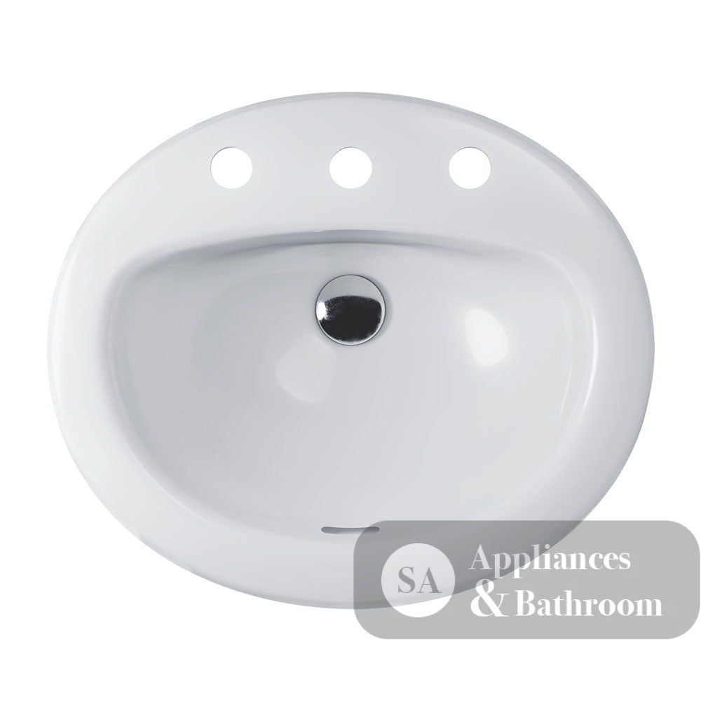 Fienza RB405-3 Stella Inset Basin 3 Tap Holes White - Basins