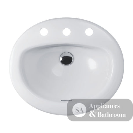 Fienza RB405-3 Stella Inset Basin 3 Tap Holes White - Basins