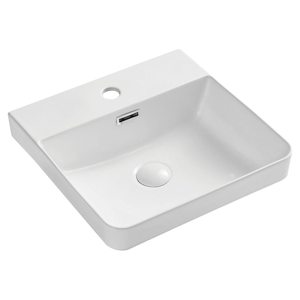 Fienza RB4063 Petra 1 Tap Hole Semi Inset Basin White - Basins