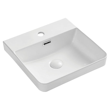 Fienza RB4063 Petra 1 Tap Hole Semi Inset Basin White - Basins
