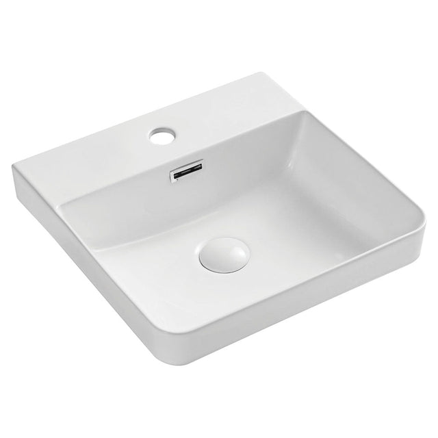 Fienza RB4063 Petra 1 Tap Hole Semi Inset Basin White - Basins