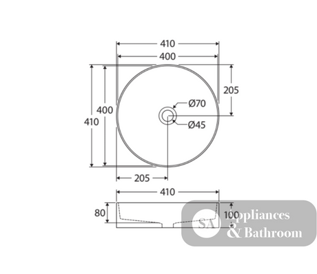 Fienza RB465MW Eleanor Round Above Counter Basin Matte White - Basins
