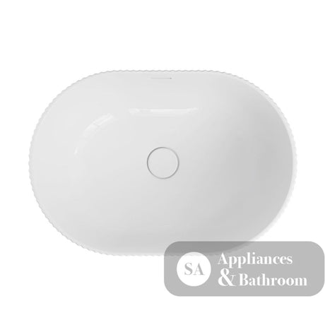 Fienza RB469 Eleanor Oval Semi Inset Basin with Overflow Gloss White - Basins