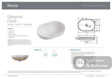 Fienza RB469 Eleanor Oval Semi Inset Basin with Overflow Gloss White - Basins