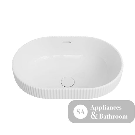 Fienza RB469 Eleanor Oval Semi Inset Basin with Overflow Gloss White - Basins