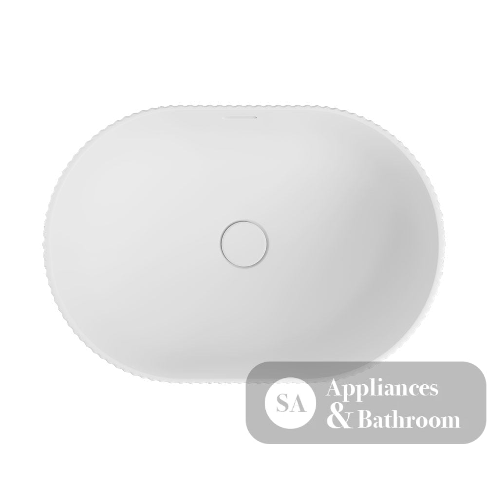 Fienza RB469MW Eleanor Oval Semi Inset Basin with Overflow Matte White - Basins