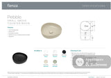 Fienza RB486 Pebble Small Above Counter Basin Gloss White - Basins