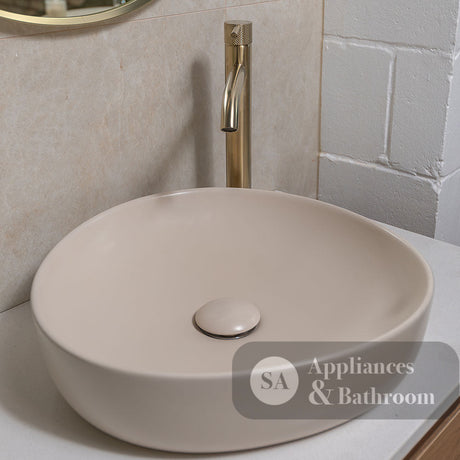 Fienza RB486MK Pebble Small Above Counter Basin Matte Khaki - Basins