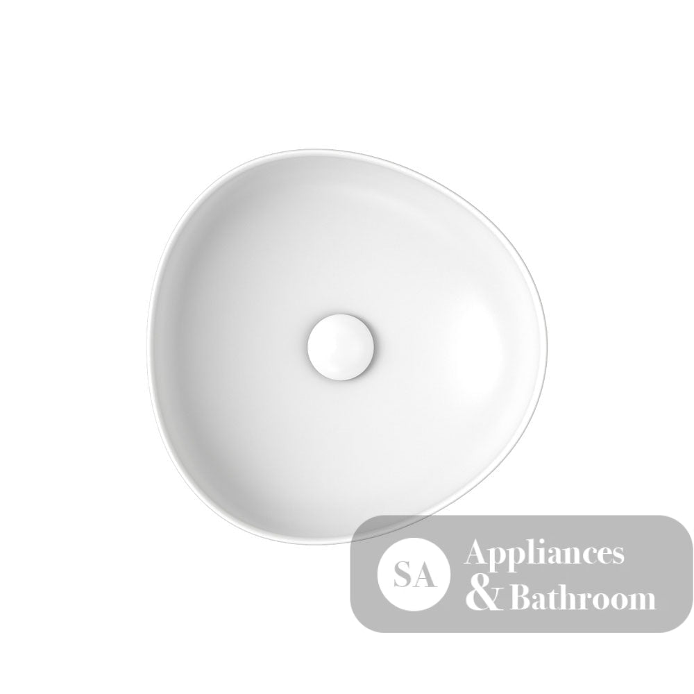 Fienza RB486W Pebble Small Above Counter Basin Matte White - Basins