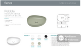 Fienza RB487 Pebble Medium Above Counter Basin Gloss White - Basins