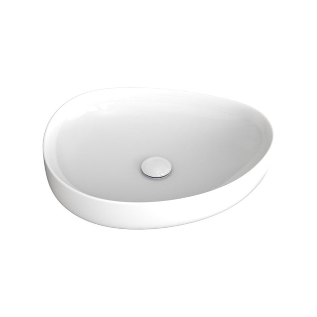Fienza RB487 Pebble Medium Above Counter Basin Gloss White - Basins