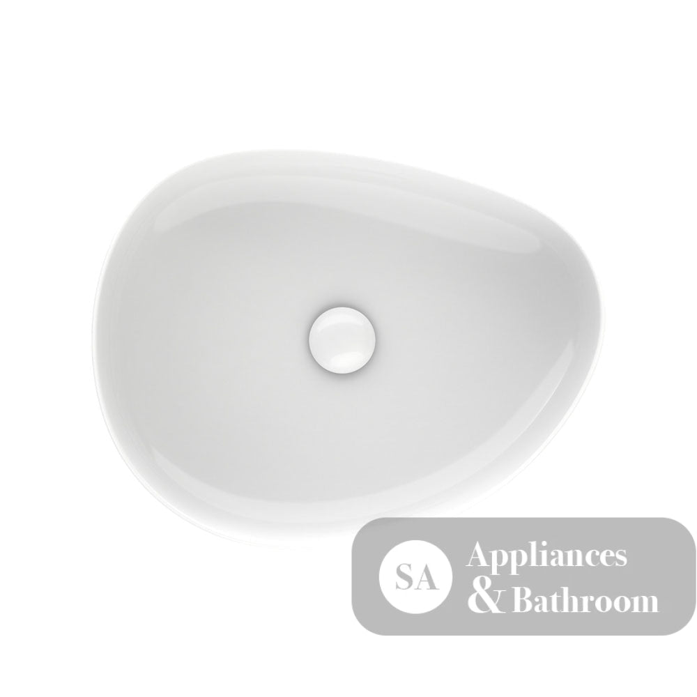 Fienza RB487 Pebble Medium Above Counter Basin Gloss White - Basins