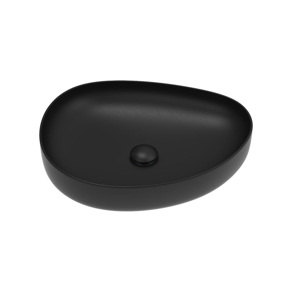 Fienza RB487B Pebble Medium Above Counter Basin Matte Black - Basins