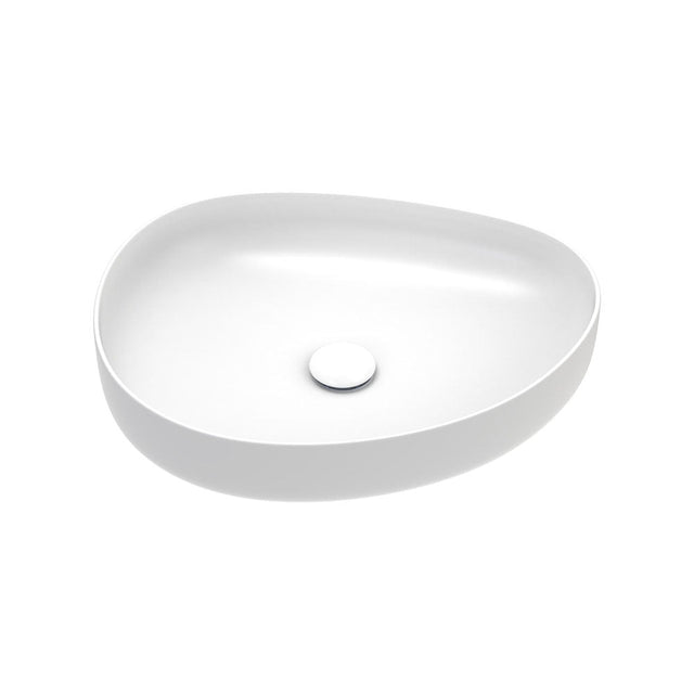 Fienza RB487W Pebble Medium Above Counter Basin Matte White - Basins