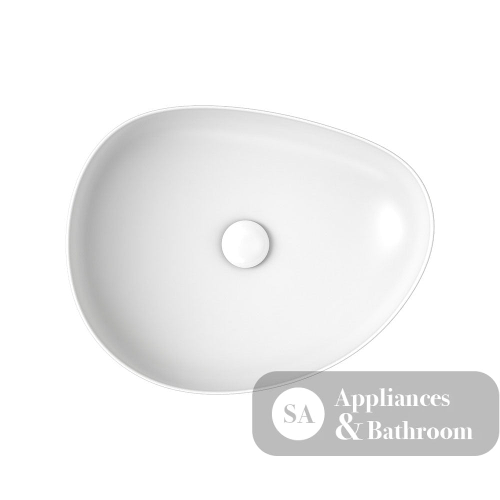 Fienza RB487W Pebble Medium Above Counter Basin Matte White - Basins
