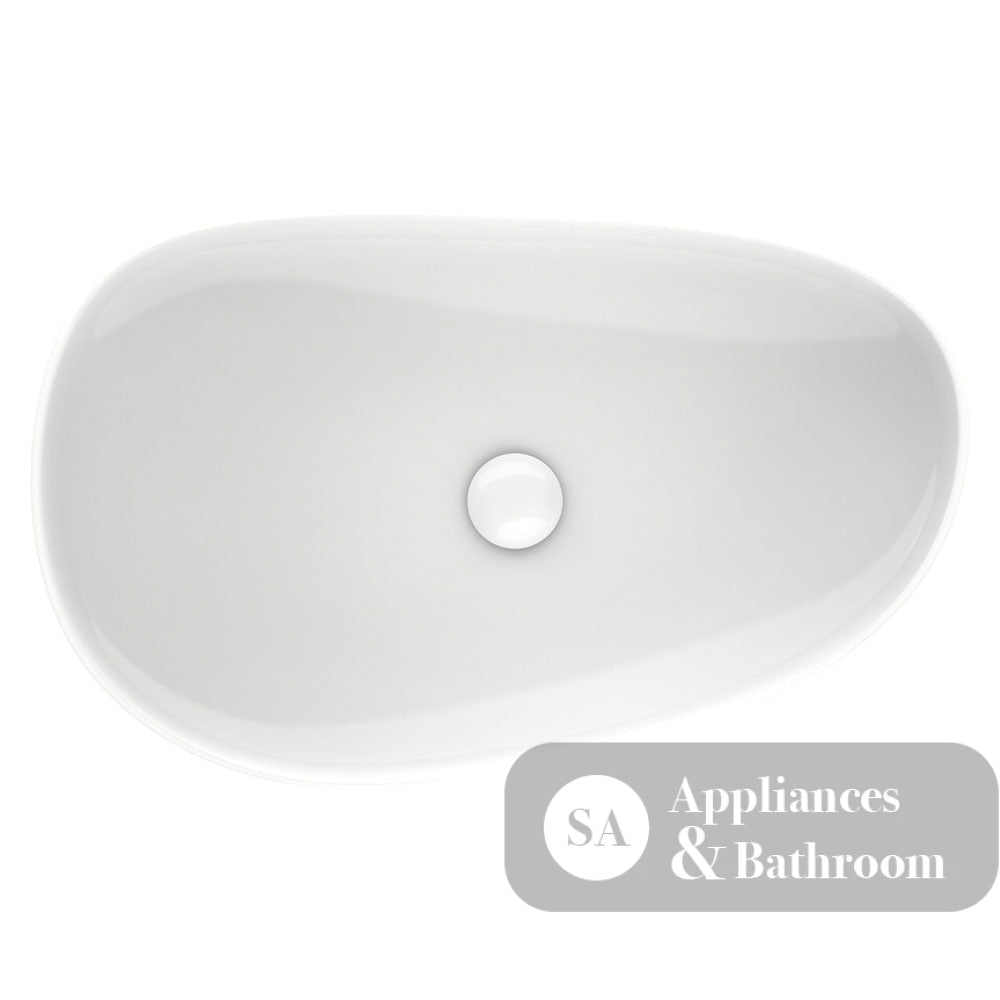 Fienza RB489 Pebble Large Above Counter Basin Gloss White - Basins