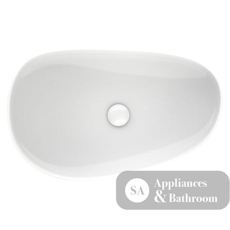 Fienza RB489 Pebble Large Above Counter Basin Gloss White - Basins