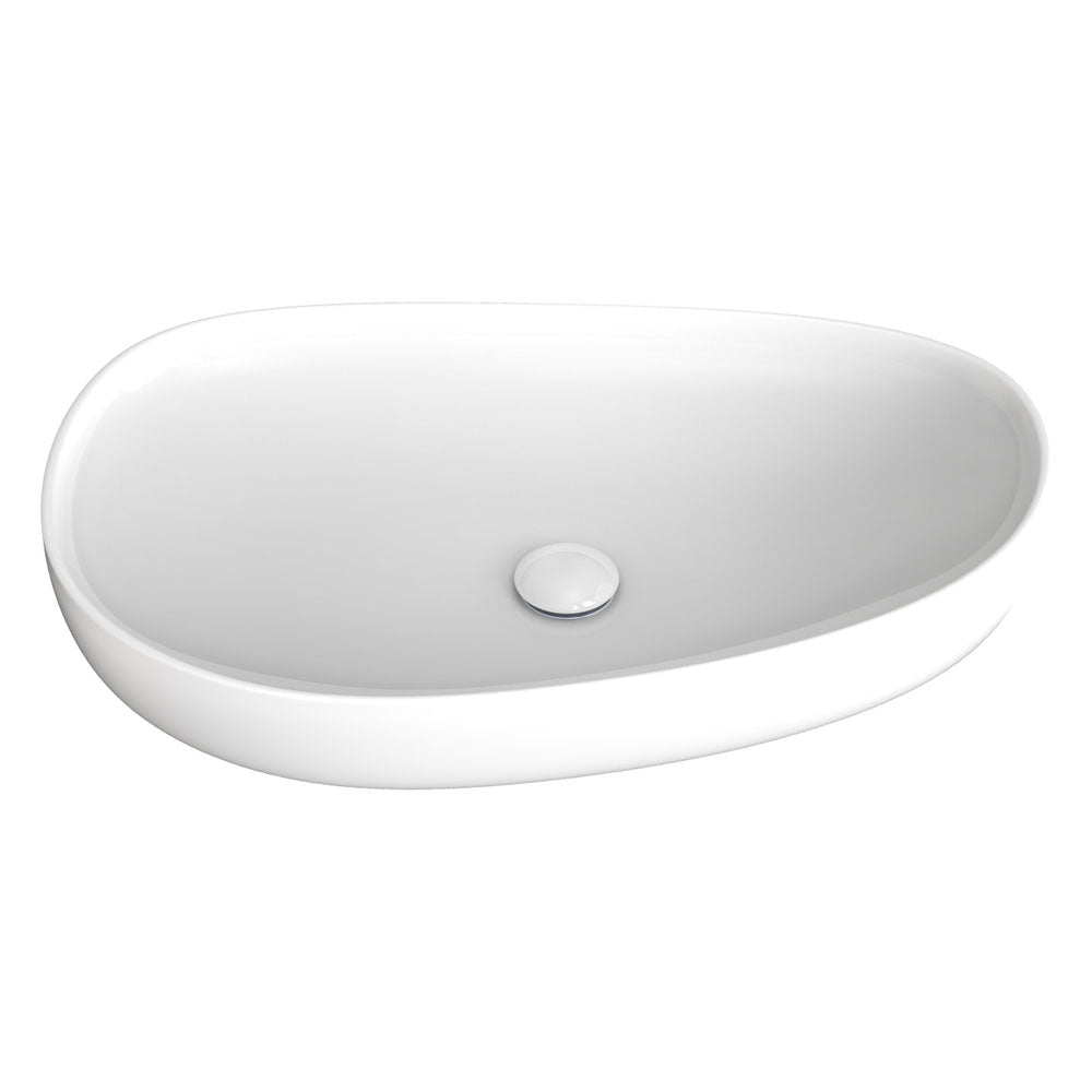 Fienza RB489 Pebble Large Above Counter Basin Gloss White - Basins