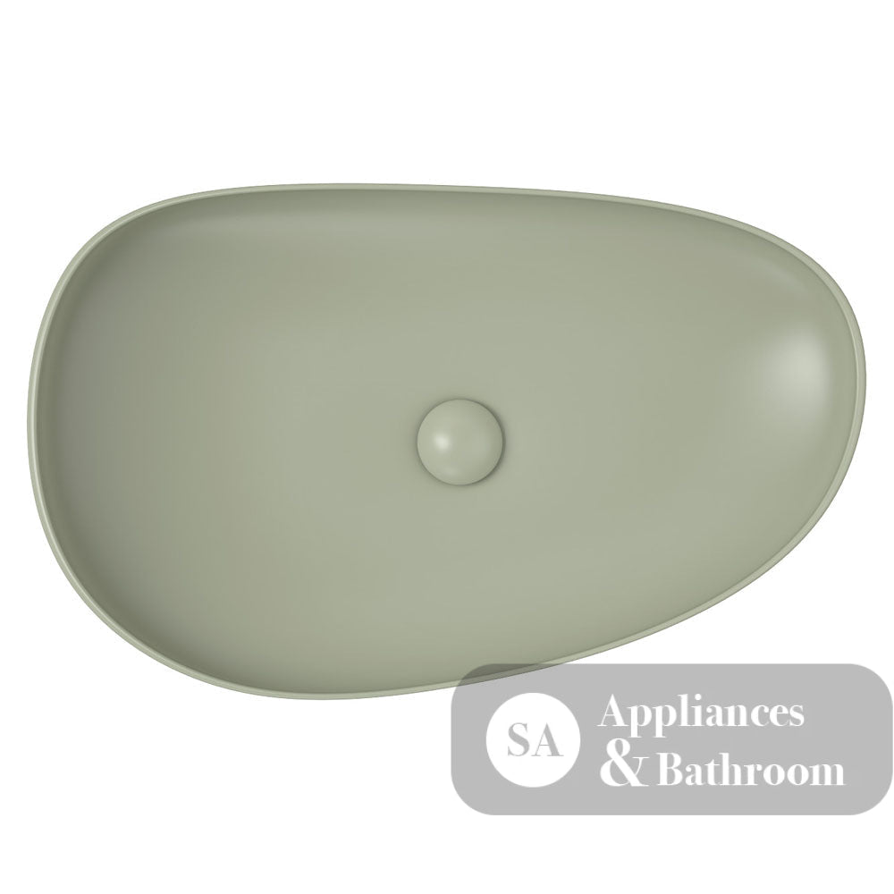 Fienza RB489MG Pebble Large Above Counter Basin Matte Olive - Basins