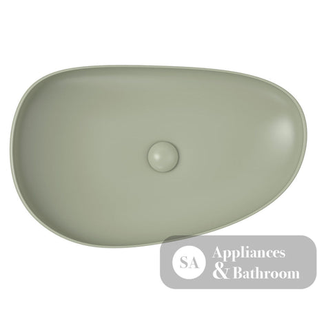 Fienza RB489MG Pebble Large Above Counter Basin Matte Olive - Basins