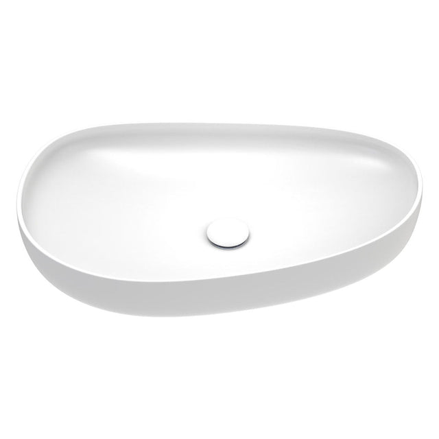 Fienza RB489W Pebble Large Above Counter Basin Matte White - Basins