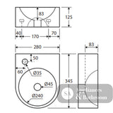 Fienza RB5008 Junior Wall Basin - Basins