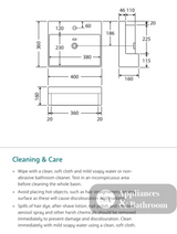 Fienza RB5050 Petra Semi Recessed 1 Tap Hole Mini Basin White - Basins