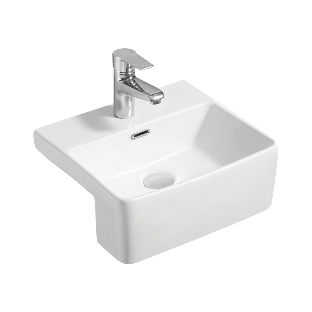 Fienza RB5050 Petra Semi Recessed 1 Tap Hole Mini Basin White - Basins
