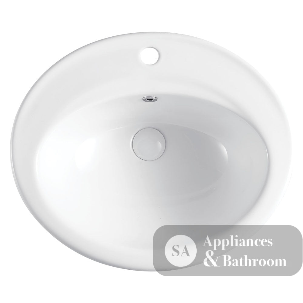 Fienza RB506A Inset Lacy Basin 1 Tap Hole White - Basins