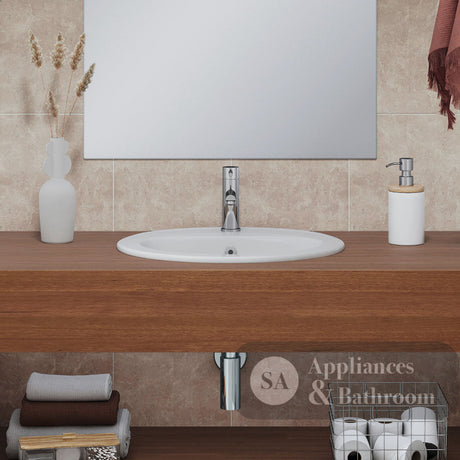 Fienza RB506A Inset Lacy Basin 1 Tap Hole White - Basins