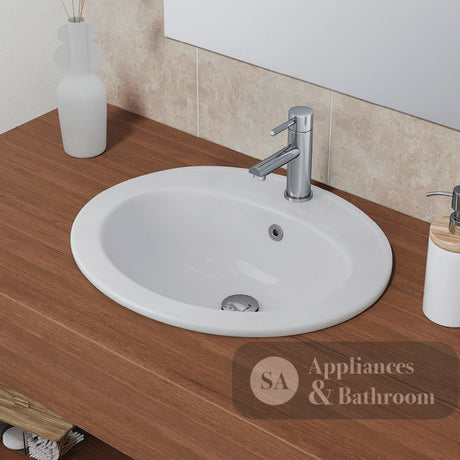 Fienza RB506A Inset Lacy Basin 1 Tap Hole White - Basins