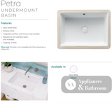 Fienza RB560 Petra Undermount Basin,Gloss White - Basins