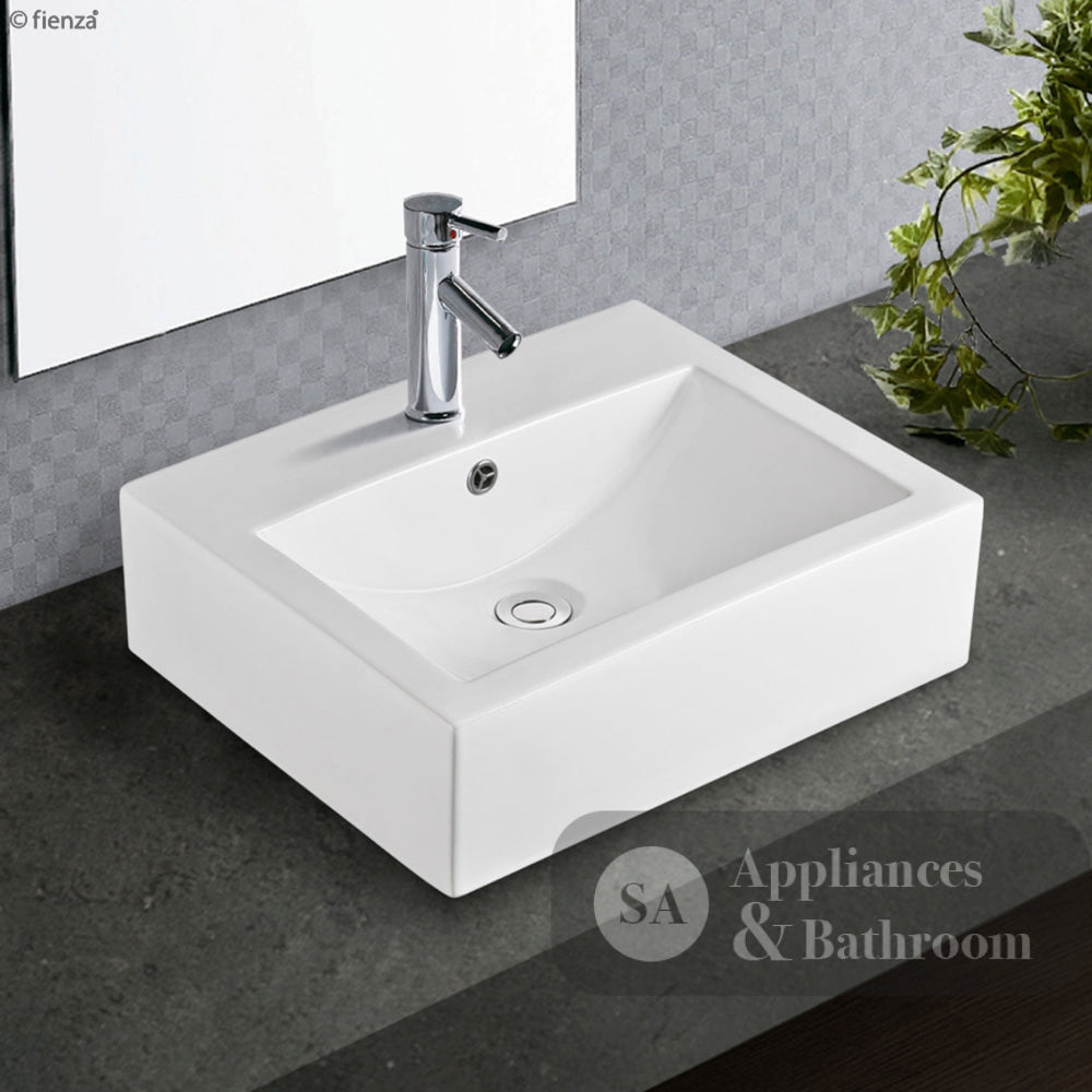 Fienza RB7033 Willow 1 Tap Hole Above Counter Basin Gloss White - Basins