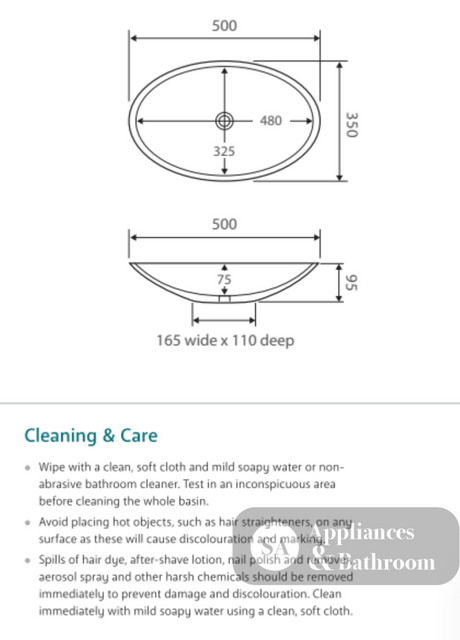 Fienza RB814 Keeto Above Counter Ceramic Basin White - Basins