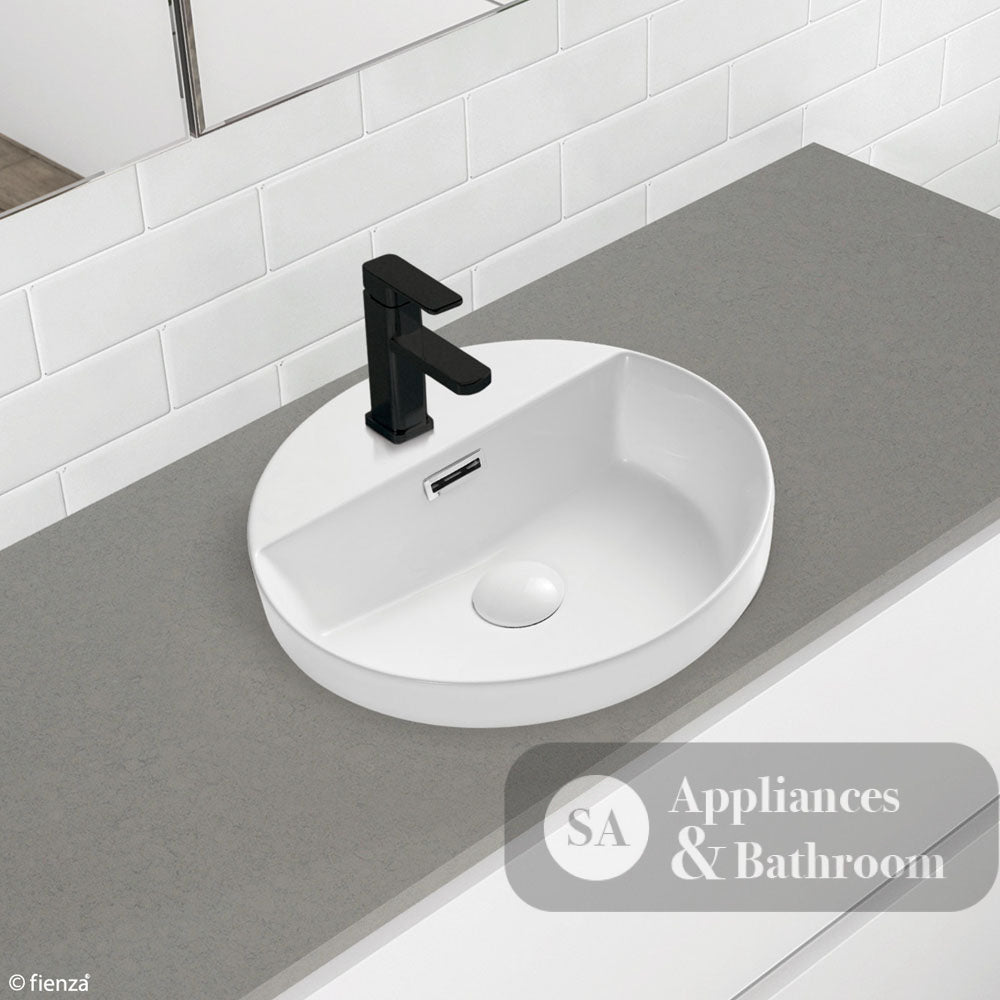 Fienza Reba RB4066 Semi Inset Basin with 1 Tap Hole White - Basins