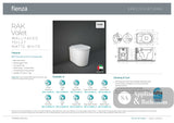 Fienza RKT1347WA-V1 Rak Valet Wall Faced Toilet Suite S Trap Viega V-01 Cistern No Button Gloss White - In Wall Toilets