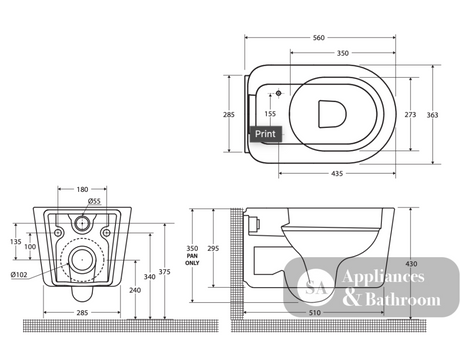 Fienza RKT1446MW-RT Rak Valet Wall Hung Toilet Suite RT Cistern No Button Matte White - In Wall Toilets