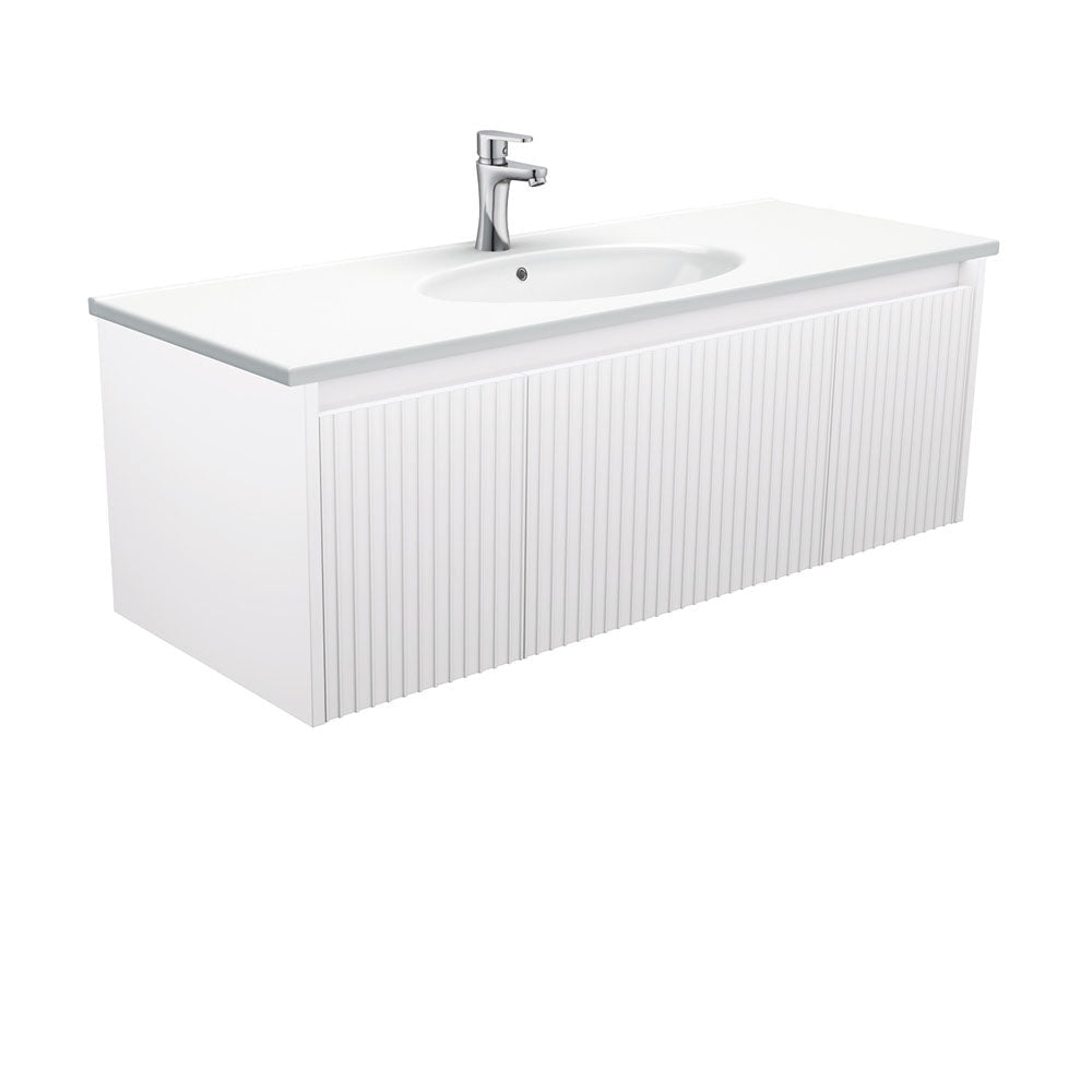 Fienza ROT120RW 1200 Rotondo Alina Satin White Wall-Hung Vanity - Vanity Units